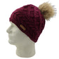 Cable Hat w. Raccoon Fur Pompom