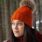 Popcorn knit Hat with Pompom