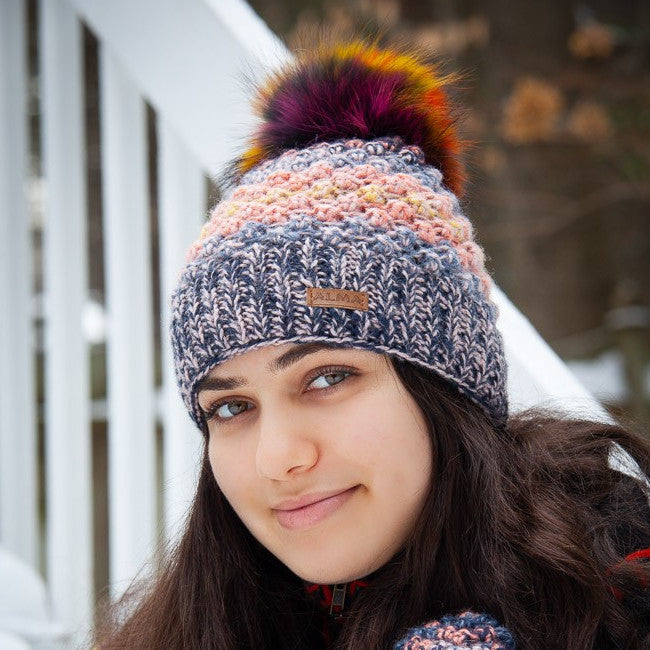 Tie Dye Raccoon Pompom Hat