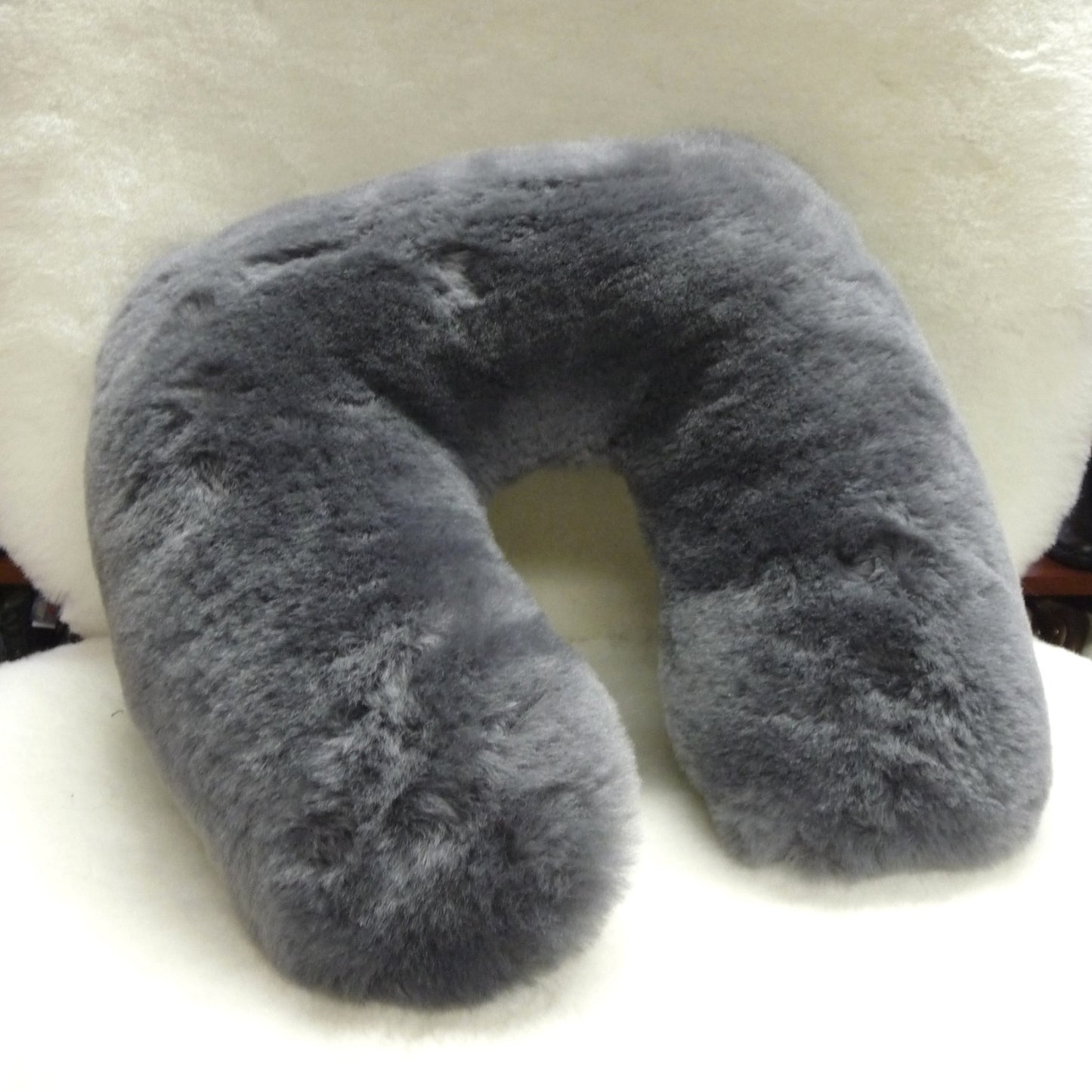 Sheepskin neck Support. Made in Canada by Egli's Sheep Farm