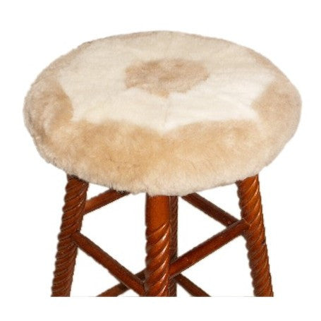 Sheepskin Stool Seat Cover.  Made in Canada by Egli's Sheep Farm