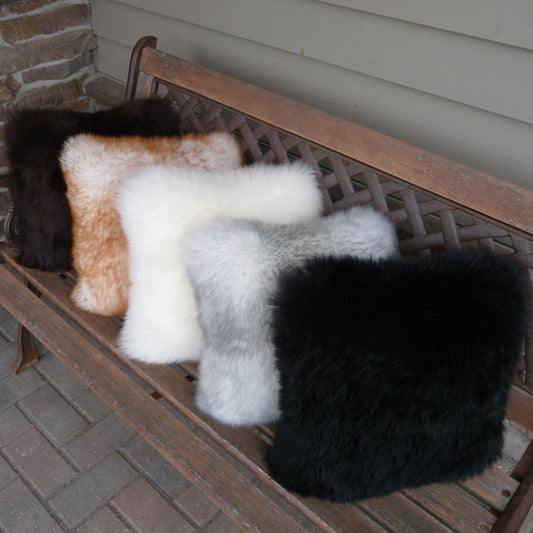 Sheepskin Cushion Pillow. Made in Canada by Egli's Sheep Farm