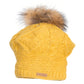 Cable Beret w. Raccoon Fur Pompom