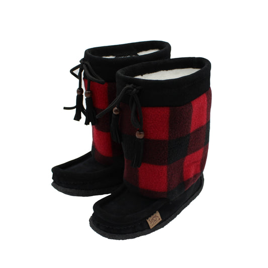 Black/Red Plaid Mukluk - Child's