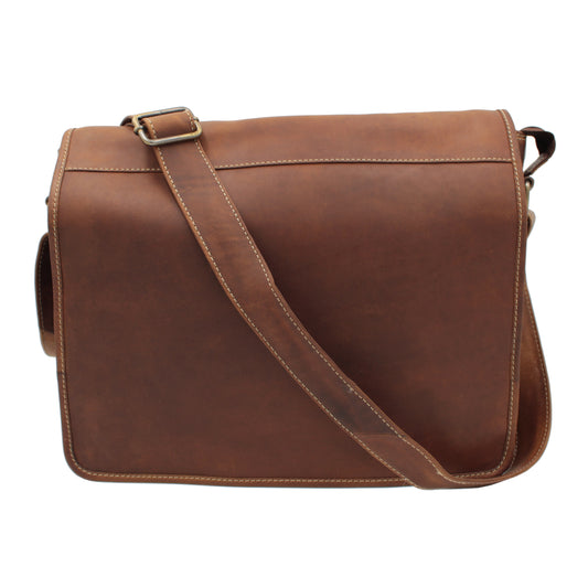 RE Leather Messenger Bag (14"x12"x 4")