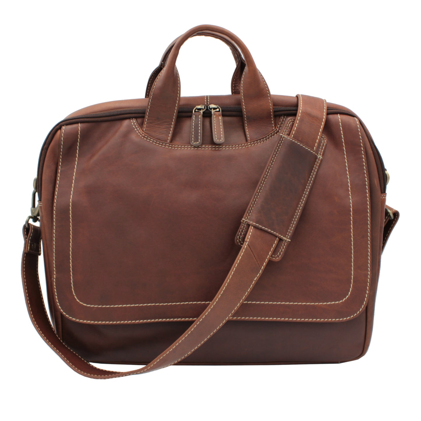 RE Leather Laptop Bag (17"x12.5"x4")